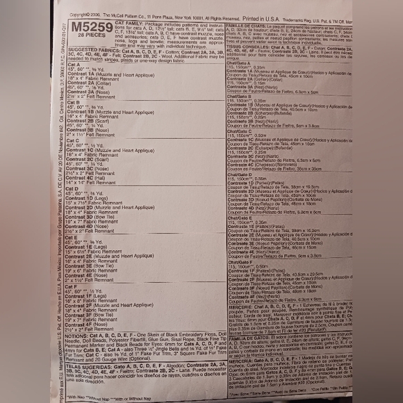 2001, 2006 Dog Bed & Cat Doll Patterns.  Uncut - Picture 8 of 10